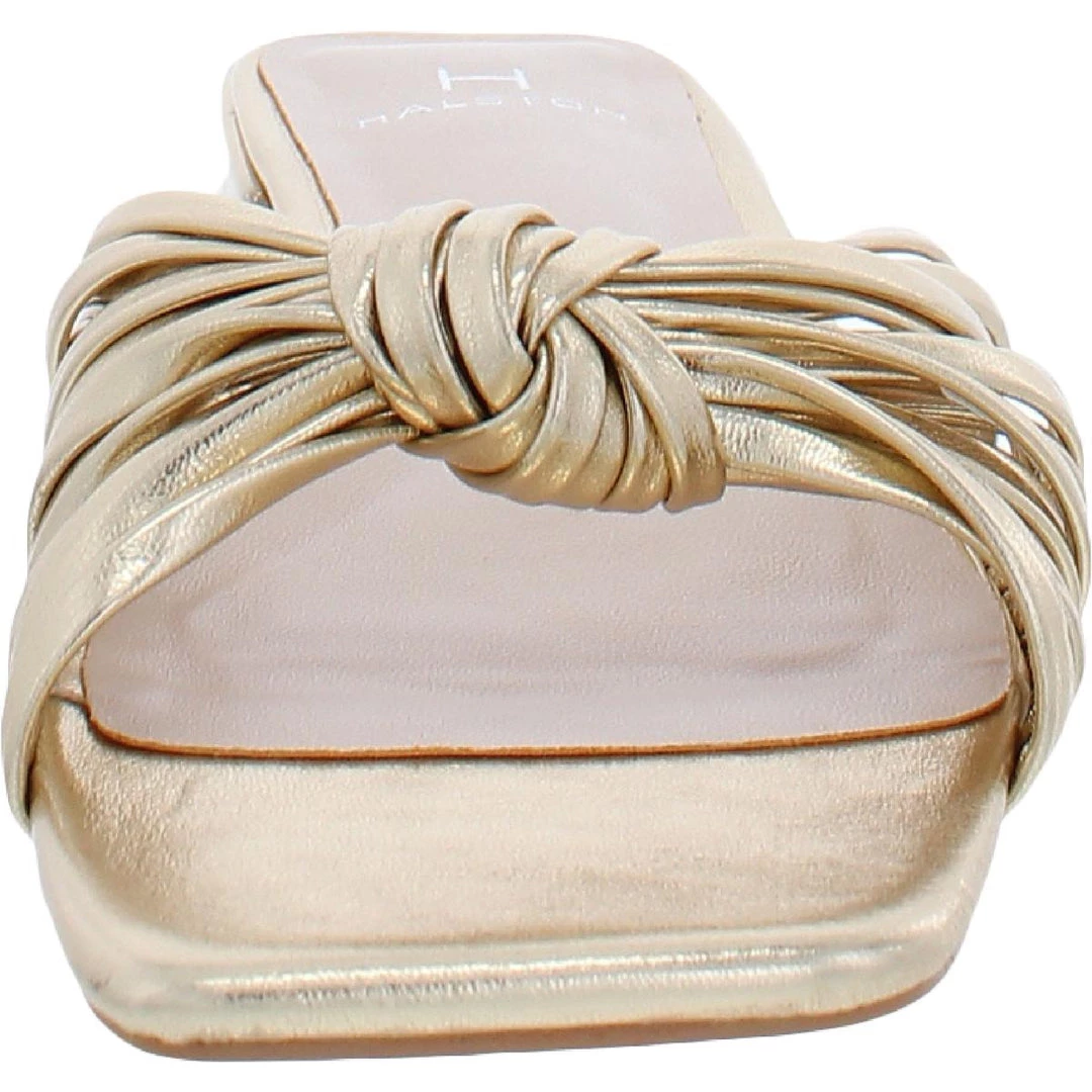 H Halston Lambs Womens Vegan Leather Slip On Block Heel 5 H Halston Lambs Womens Vegan Leather Slip On Block Heel - Image 3