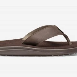 Teva women Men'S Voya Flip Leather Sandal in Chocolate Brown