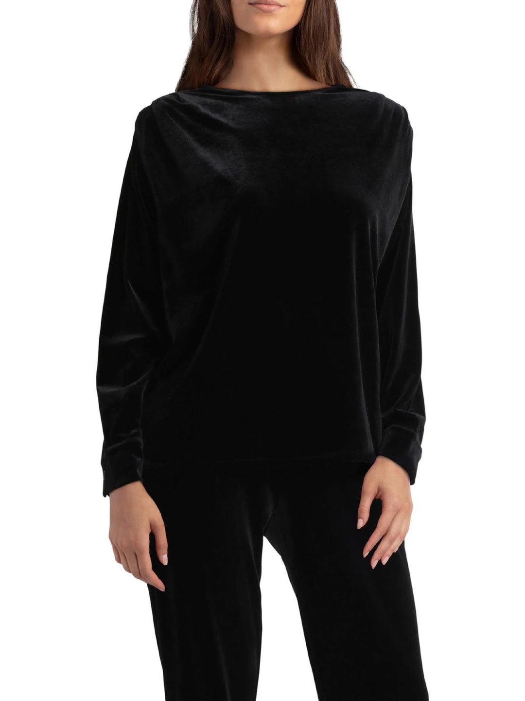 H Halston Womens Velour Boatneck Pullover Top 5 H Halston Womens Velour Boatneck Pullover Top - Image 3