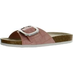 Sugar Zerri Womens Faux Leather Slip On Footbed Sandals