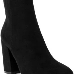 Sugar Evvie Womens Block Heel Pointed Toe Ankle Boots