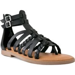 Sugar Iliani Womens Faux Leather Flat Gladiator Sandals