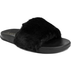 Sugar Wuzzy Womens Fur Slip On Slide Slippers