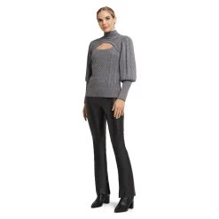 H Halston women Ls Peekaboo Pullover Sweater