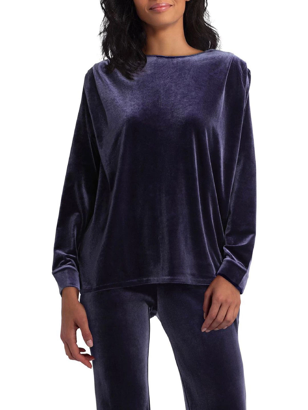 H Halston Womens Velour Boatneck Pullover Top 6 H Halston Womens Velour Boatneck Pullover Top - Image 4