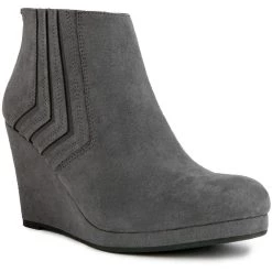 Sugar Jayla Womens Faux Suede Wedges Ankle Boots