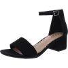 Sugar Noelle Womens Microsuede Ankle Open-Toe Heels