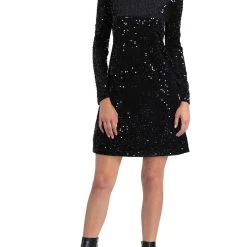 H Halston Womens Sequined Above Knee Cocktail and Party Dress