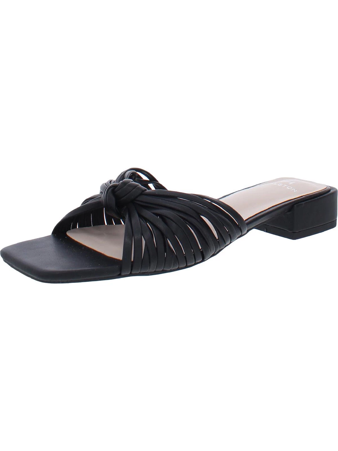 H Halston Lambs Womens Vegan Leather Slip On Block Heel 6 H Halston Lambs Womens Vegan Leather Slip On Block Heel - Image 4