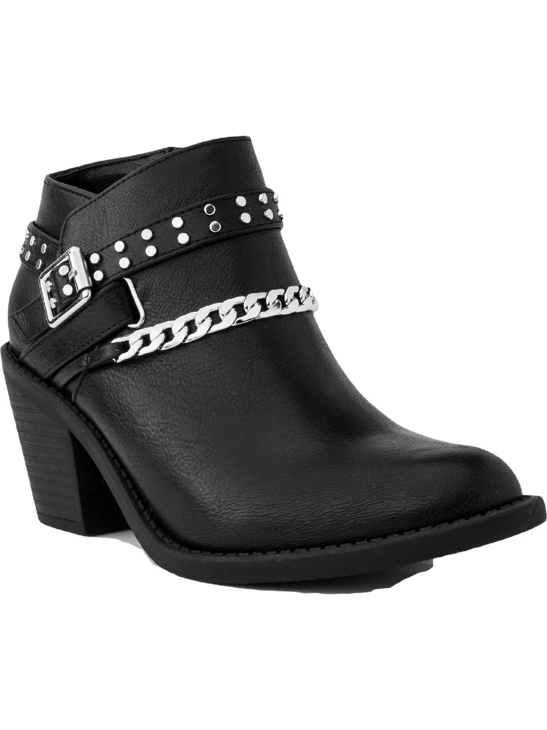 Sugar Vroomy Womens Faux-Leather Block-Heel Ankle Boots 3 Sugar Vroomy Womens Faux-Leather Block-Heel Ankle Boots