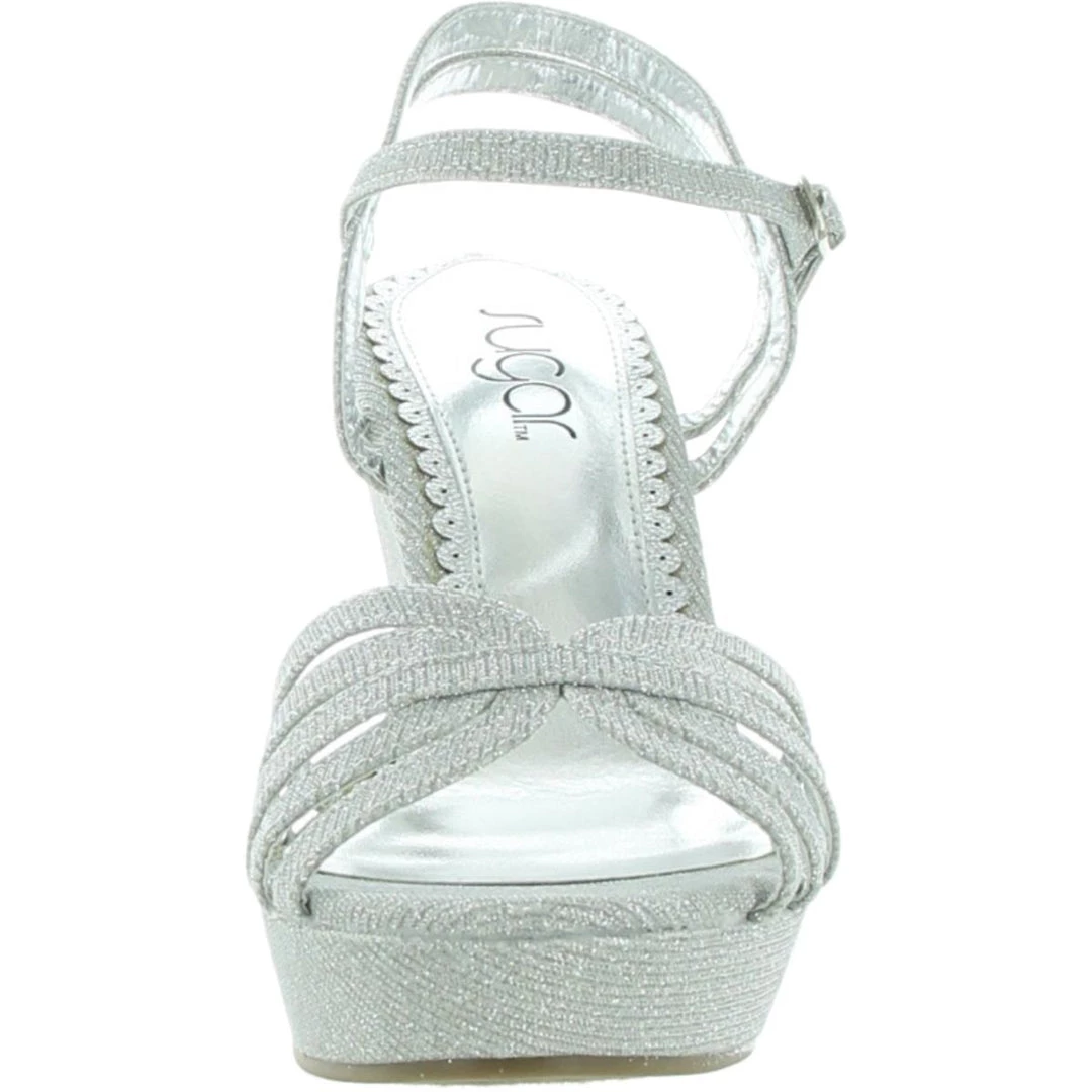 Sugar Capricorn Womens Wedge Ankle Strap Wedge Sandals 6 Sugar Capricorn Womens Wedge Ankle Strap Wedge Sandals - Image 4