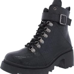 Sugar Frannie Womens Faux Leather Man Made Combat & Lace-up Boots -HYLETE Shop dd9bc2dec4d84fcf869096a0af65ad1e 1080x