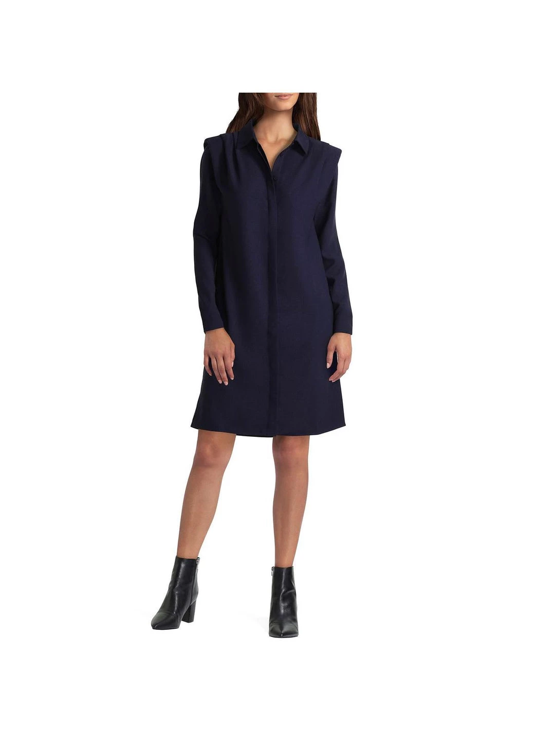 H Halston Womens Collared Midi Shirtdress 3 H Halston Womens Collared Midi Shirtdress