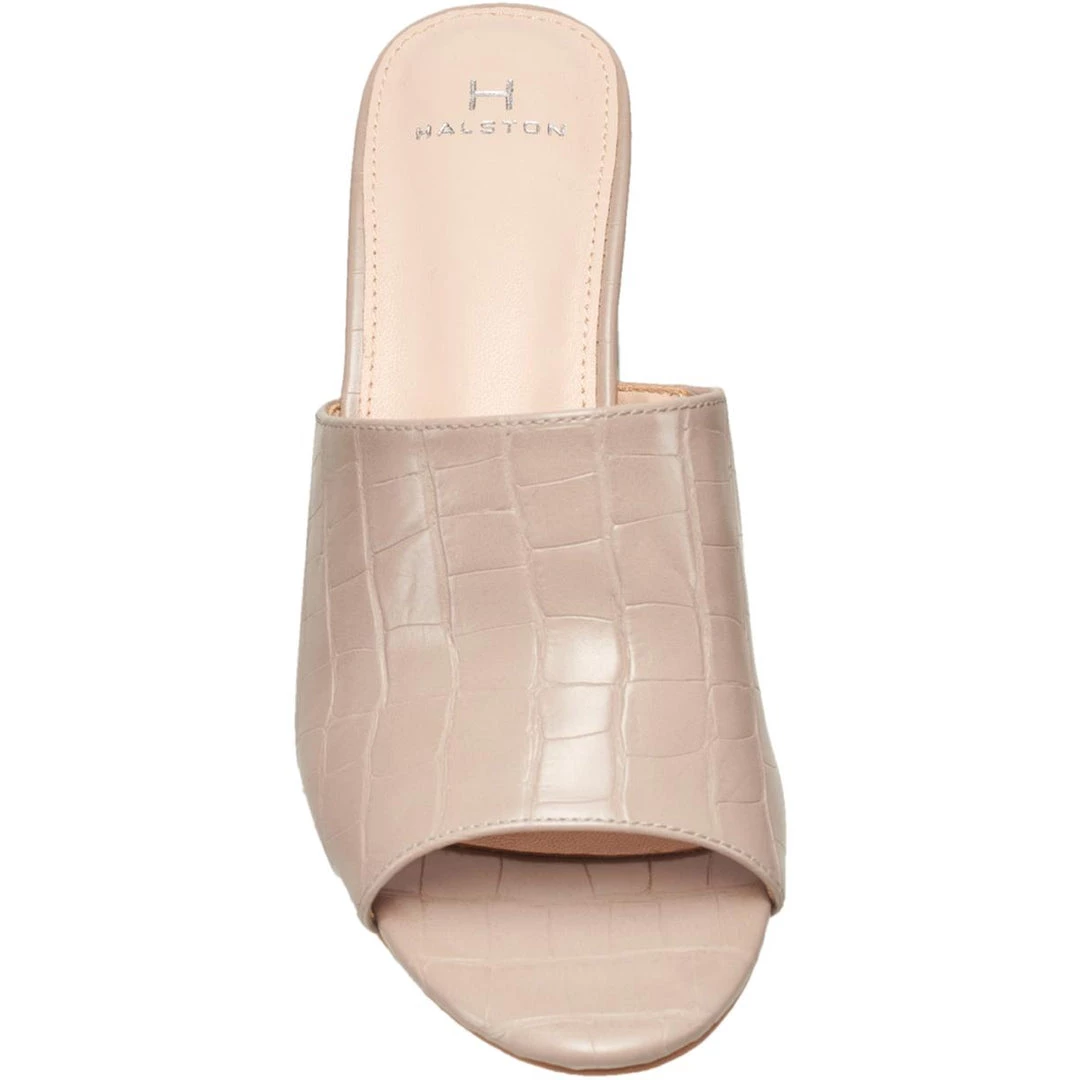 H Halston Spain Womens Vegan Leather Embossed Heel Sandals 5 H Halston Spain Womens Vegan Leather Embossed Heel Sandals - Image 3