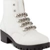 Sugar Obvi Womens Faux Leather Chain Combat & Lace-up Boots