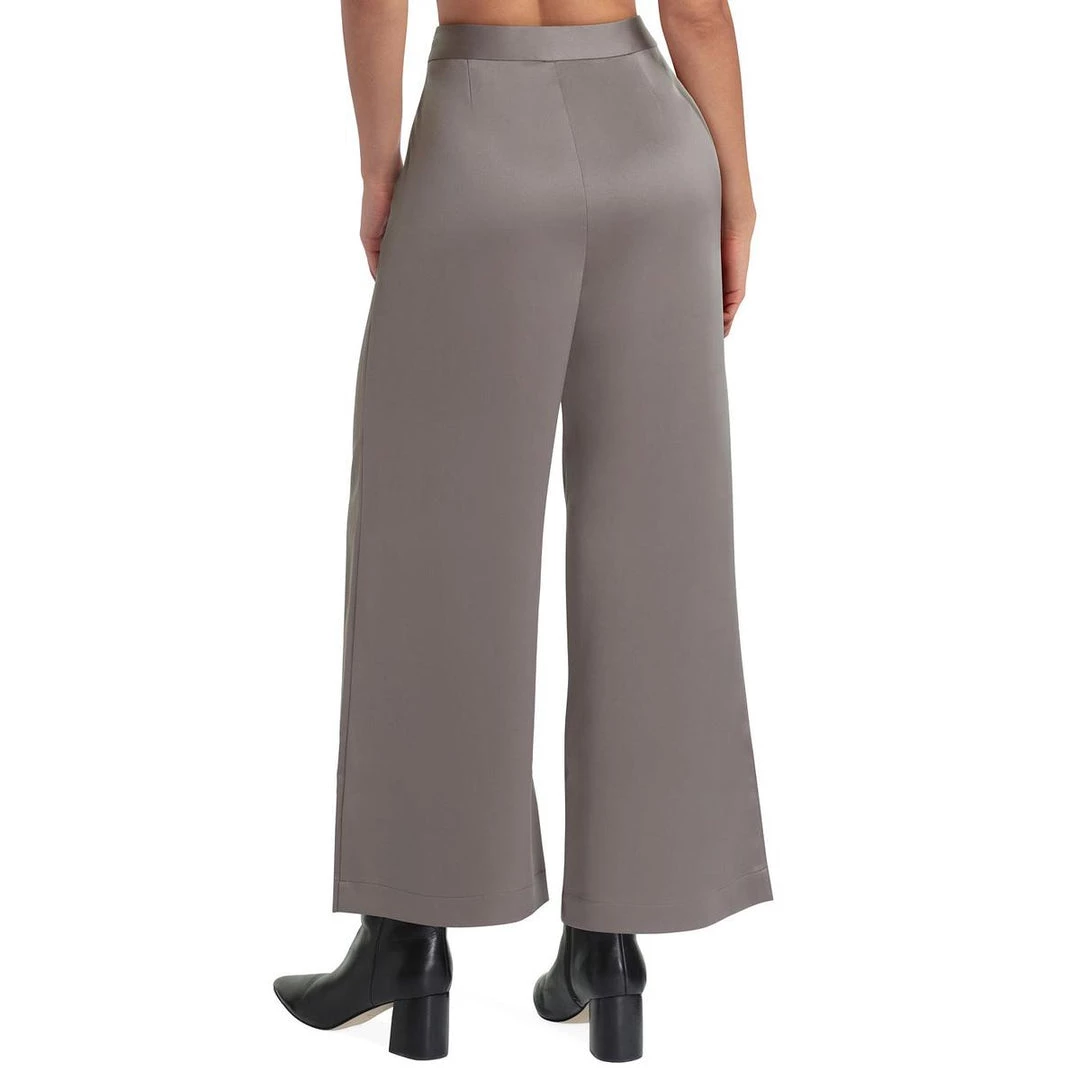 H Halston Womens Pleat Front High Rise Wide Leg Pants 4 H Halston Womens Pleat Front High Rise Wide Leg Pants - Image 2