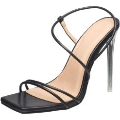 H Halston Wizards Womens Vegan Leather Stiletto Strappy Sandals